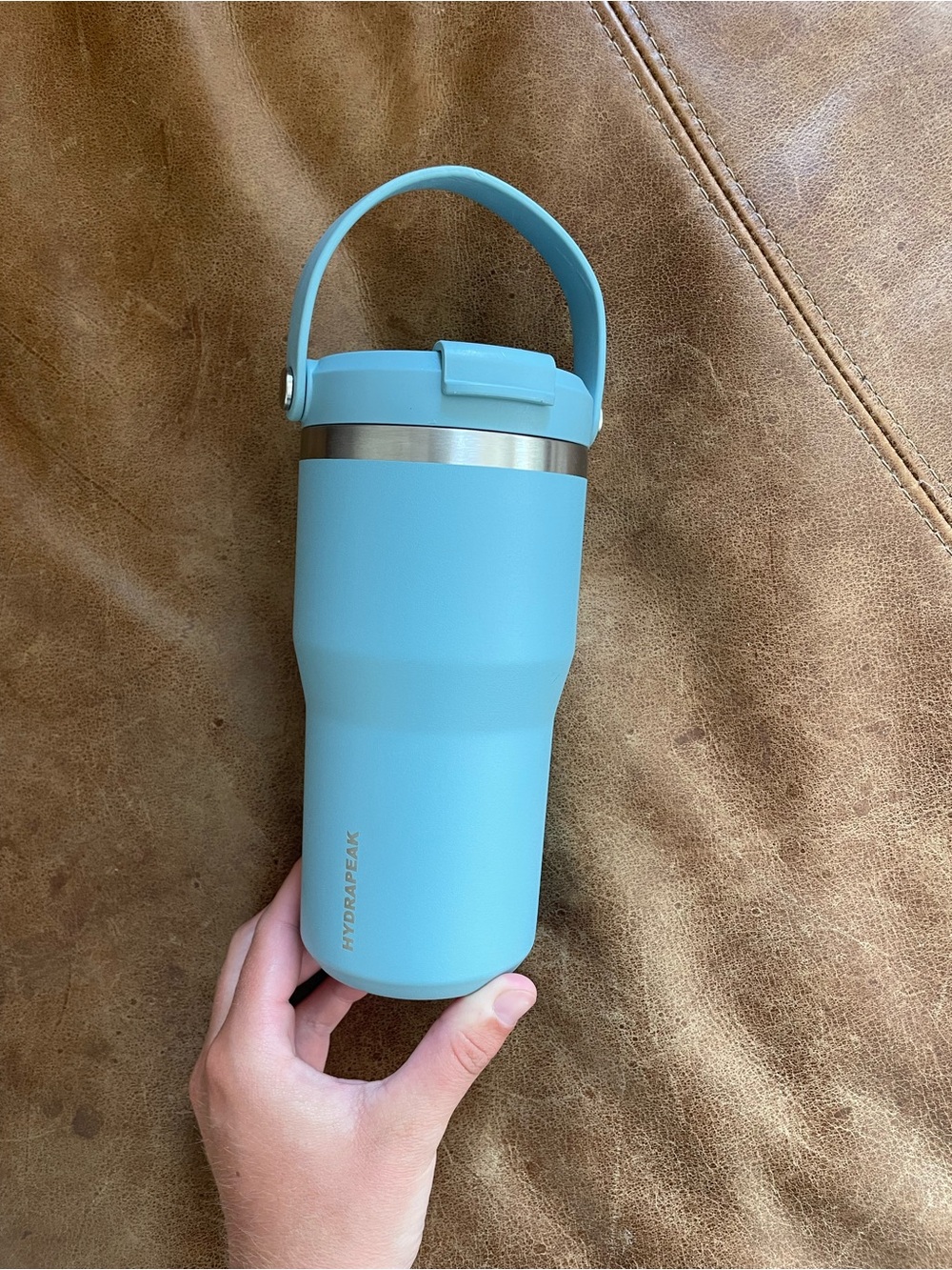 HydraPeak Powder Blue Insulated Travel Tumbler with Handle